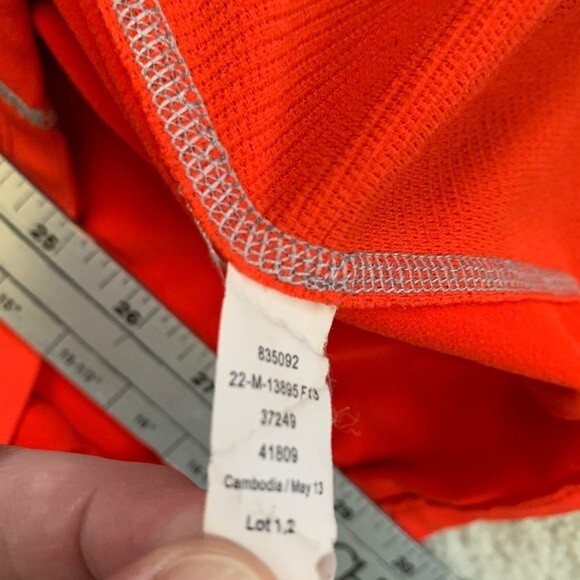 REI Orange-Red Performance 1/4 Zip Long Sleeve Running Hoodie Size XL - Picture 5 of 10